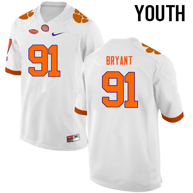 Youth Clemson Tigers #91 Austin Bryant College Football Jerseys-White